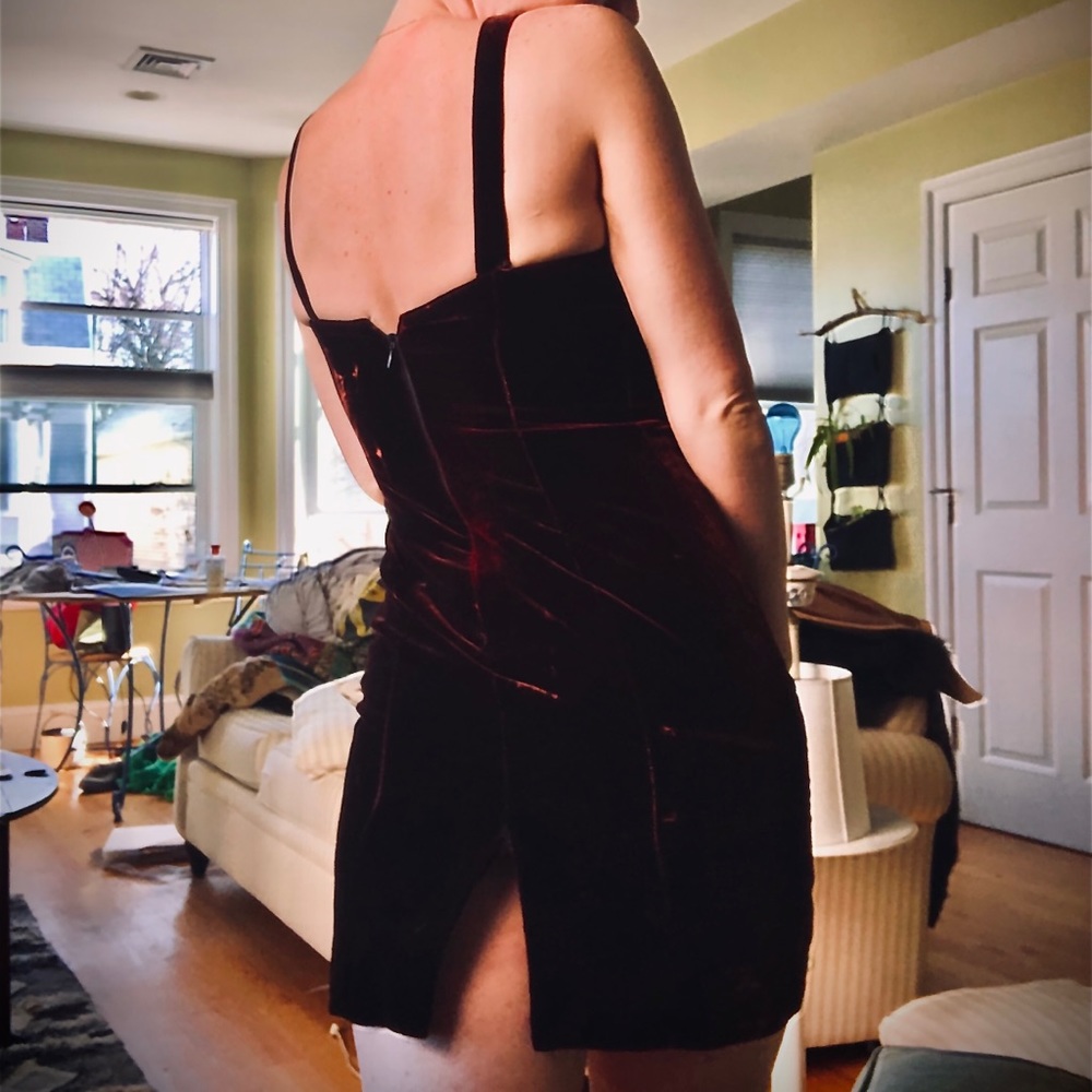 VINTAGE * Chocolate Brown Velvet Dress